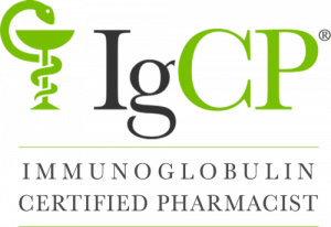 IcGP logo - Immunoglobulin certified Pharmacist on staff.